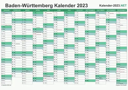 Baden-Württemberg Kalender 2023 Vorschau