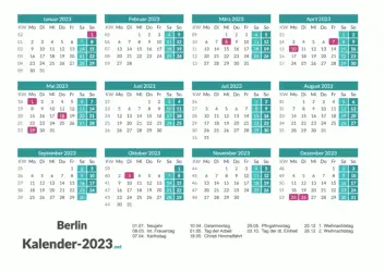 Feiertage Berlin 2023 zum Ausdrucken Vorschau