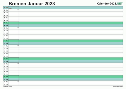 Bremen Monatskalender 2023 Vorschau