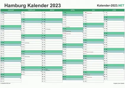 Hamburg Halbjahreskalender 2023 Vorschau