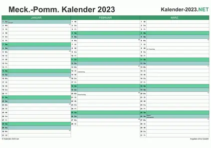 Meck-Pomm Quartalskalender 2023 Vorschau